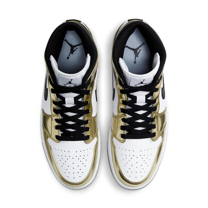 Jordan 1 Mid Metallic Gold Black White Men's DC1419-700