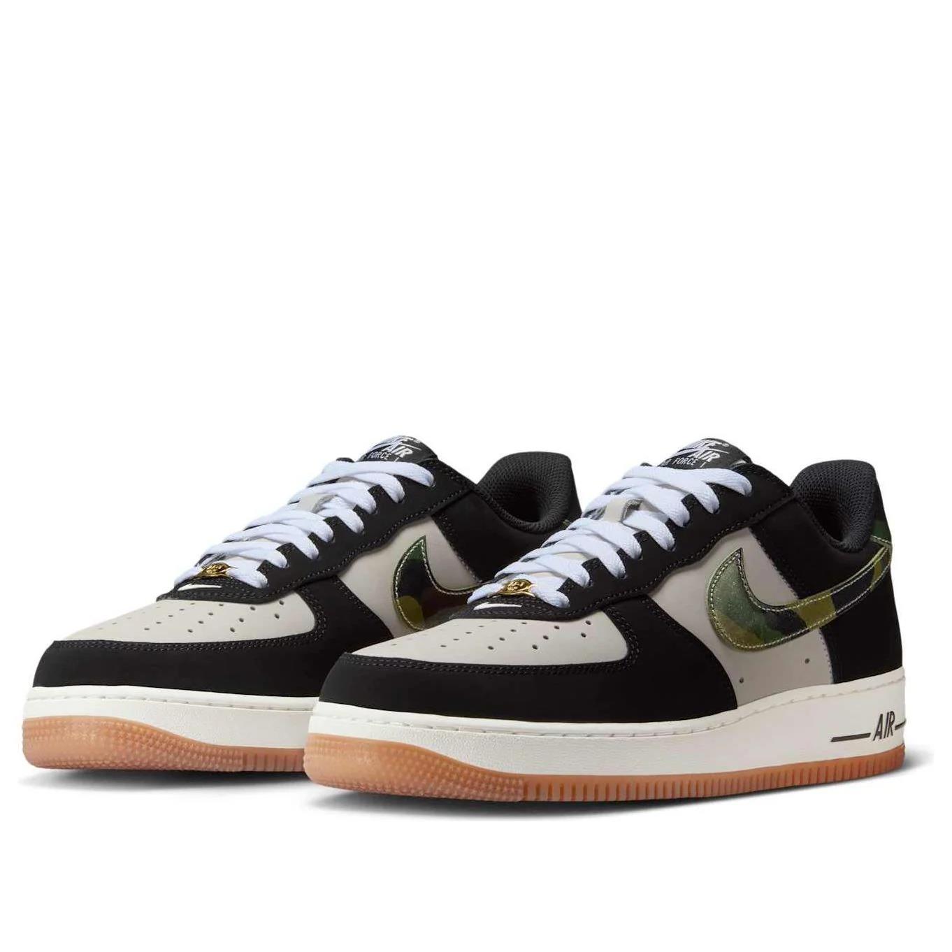 Nike Air Force 1 Low '07 LV8 Black Patent Camo Swoosh Men's HQ1967-100