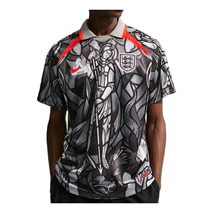 Palace x Nike England Dri-FIT Football Jersey 
Pewter Grey/Bright Crimson
