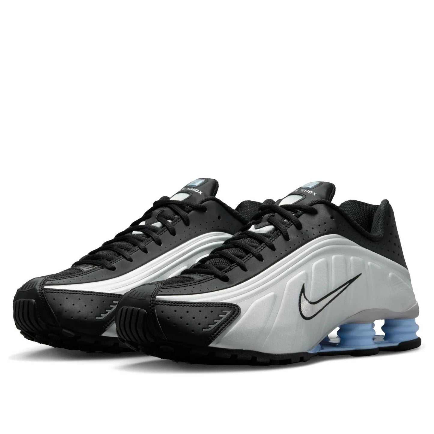 Nike Shox R4 
Metallic Silver Black Psychic Blue
