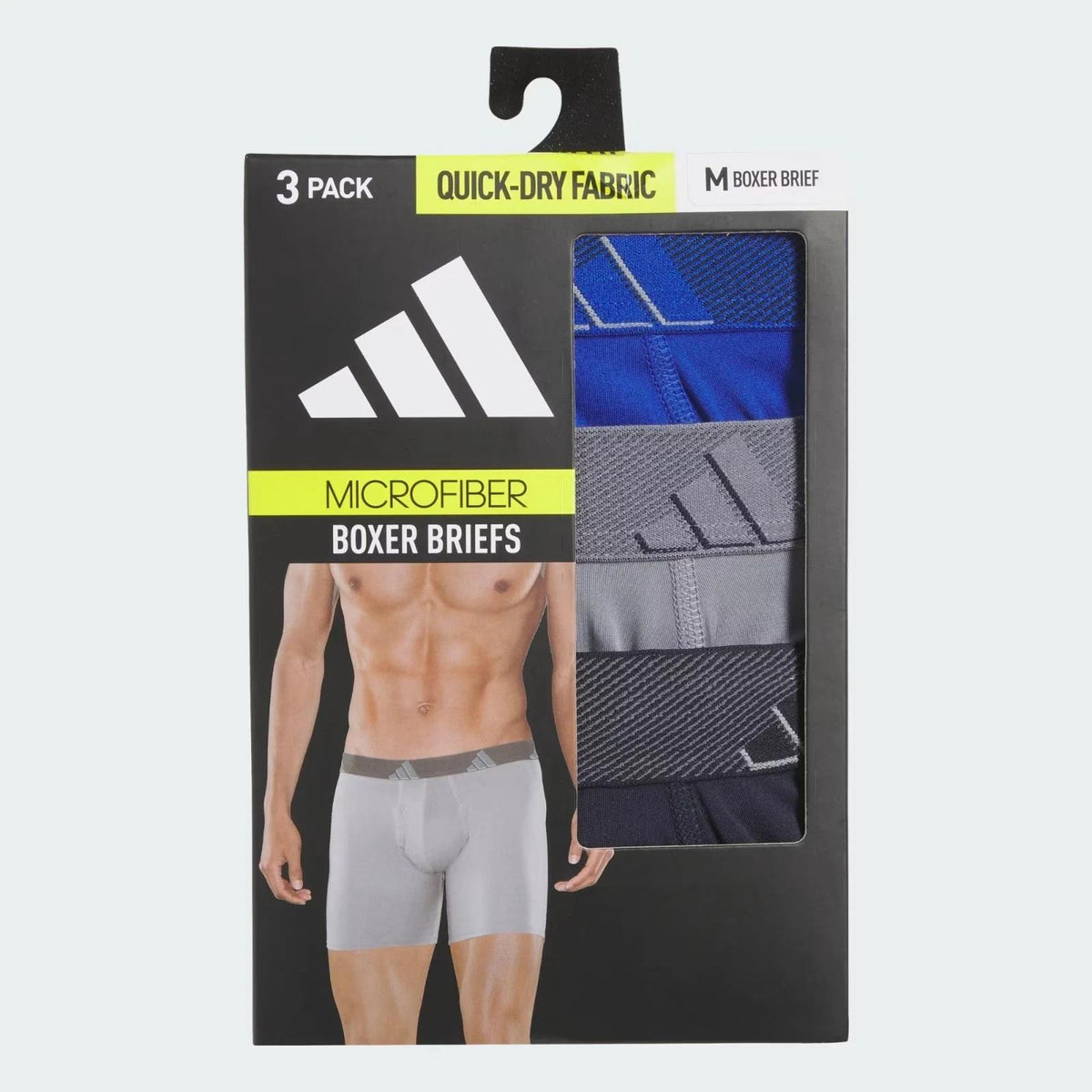 adidas Blue Microfiber Boxer Briefs 3-Pack