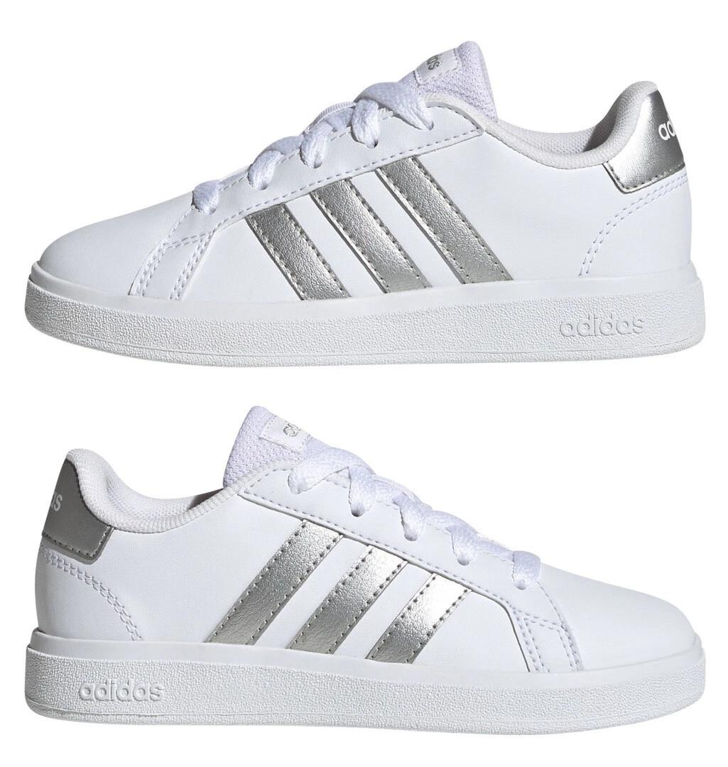Adidas Grand Court 2.0 Lifestyle Tennis 'White Matte Silver (GS) GW6506