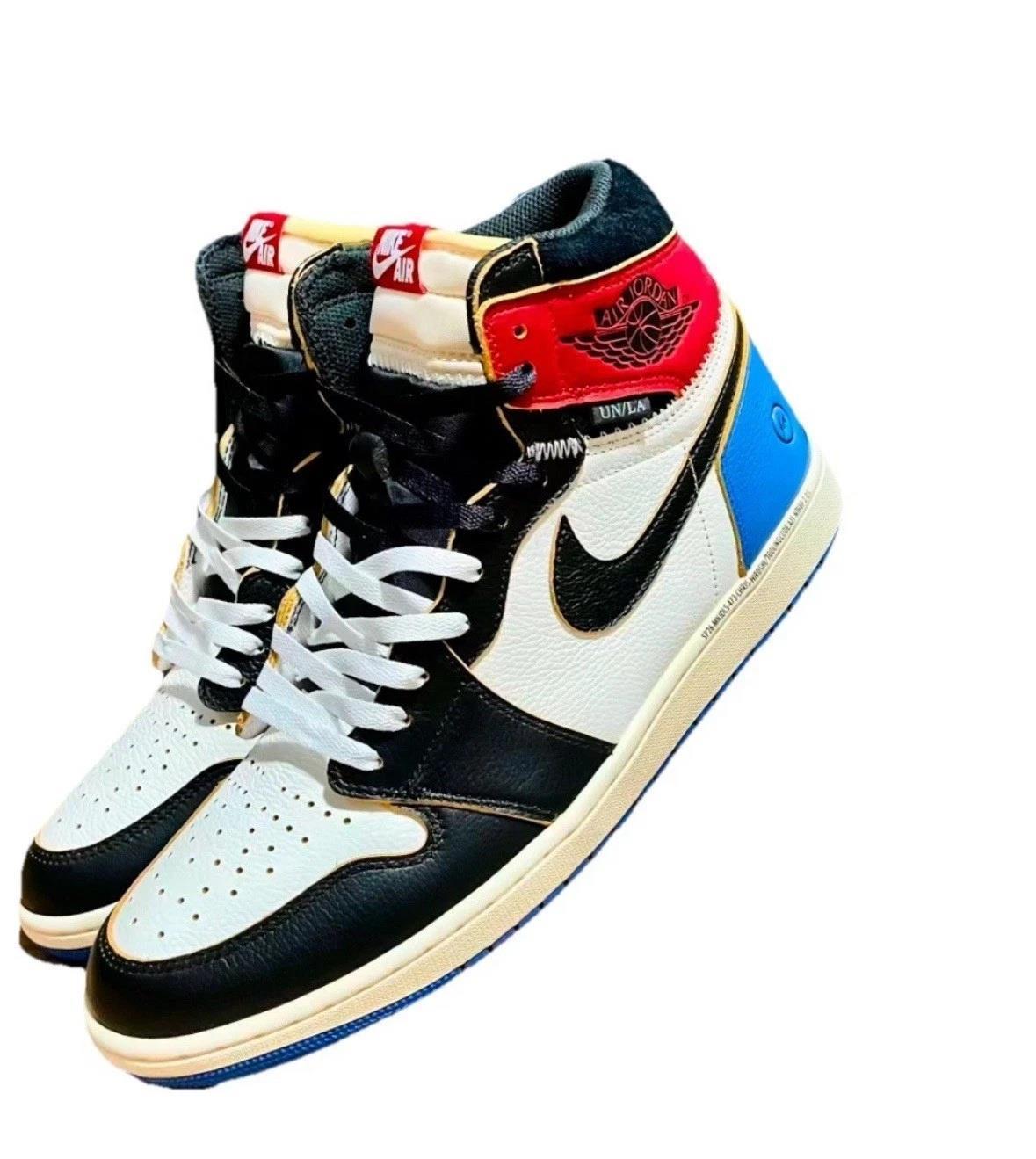 Jordan 1 Retro High OG SP Fragment x Union LA Varsity Red Sport Royal Men's IO7847-002 size 16