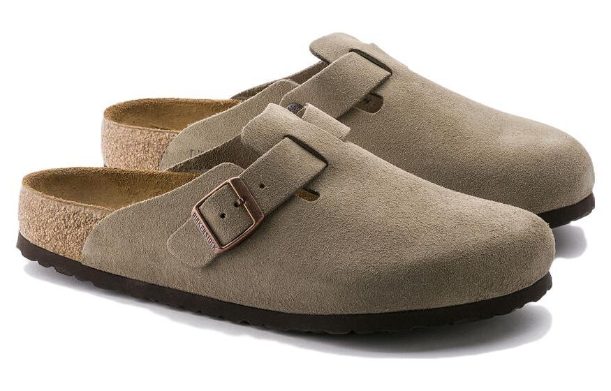 Birkenstock Boston Soft Footbed Suede Taupe