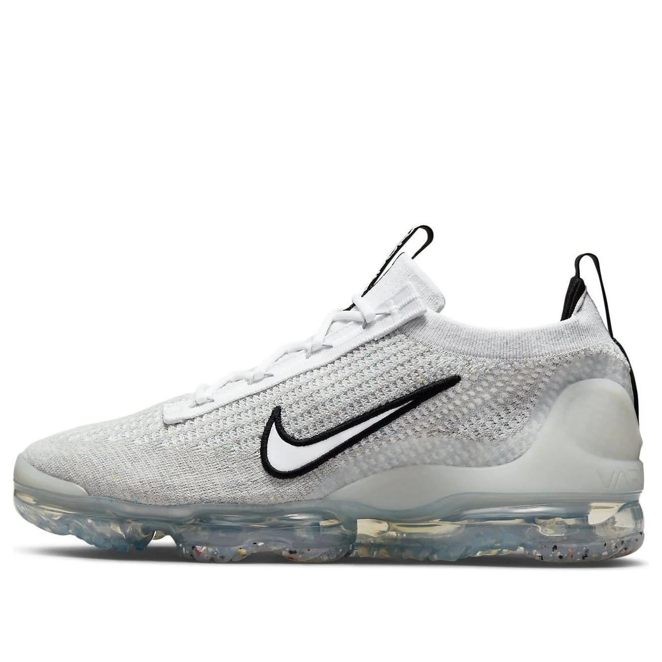 Nike Air VaporMax 2021 FK White Black Metallic Silver size 7