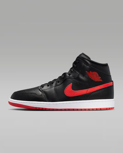 Air Jordan 1 Mid Black University Red