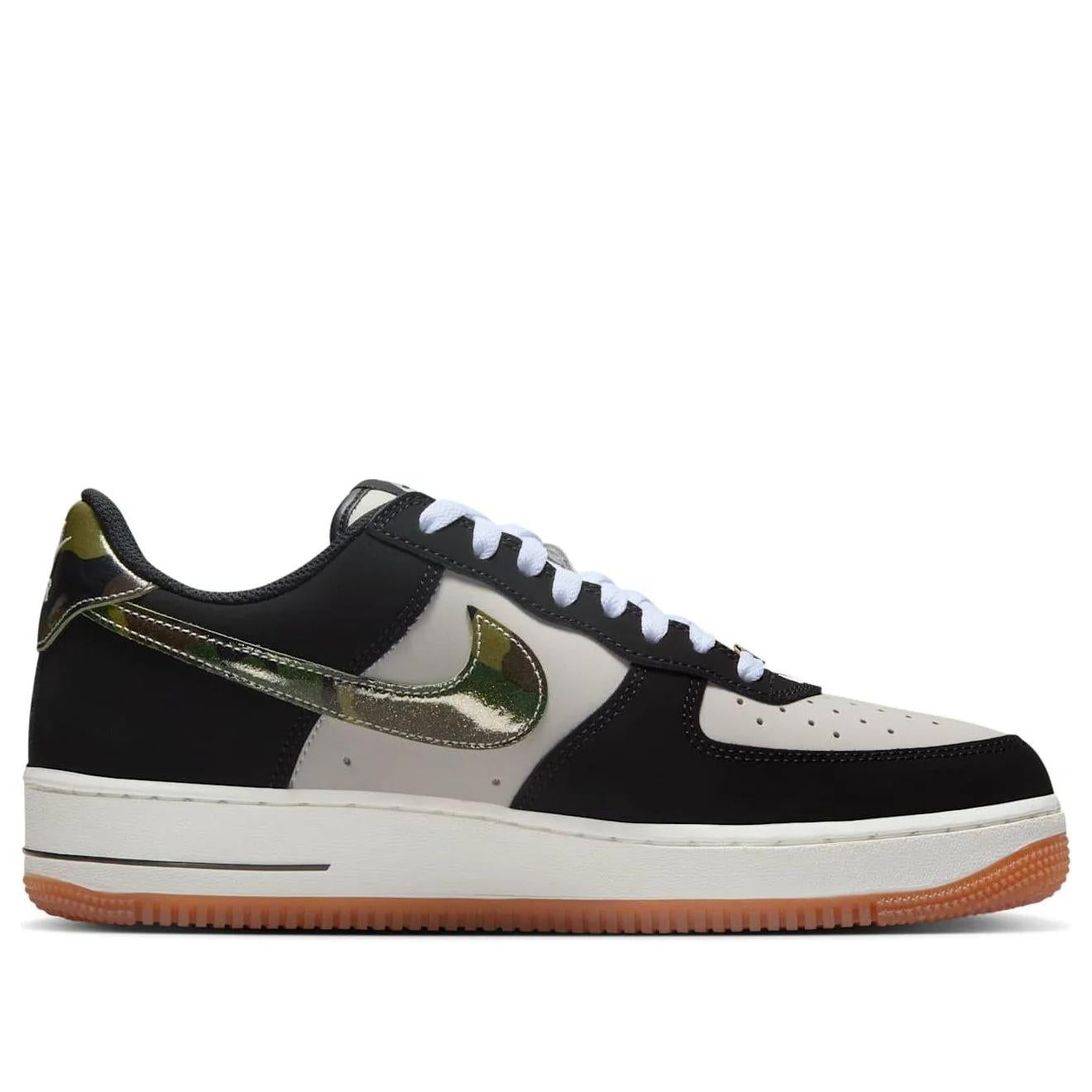 Nike Air Force 1 Low '07 LV8 Black Patent Camo Swoosh Men's HQ1967-100