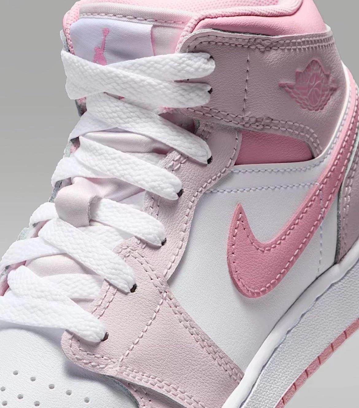 Jordan 1 Mid Pearl Pink White (GS)
