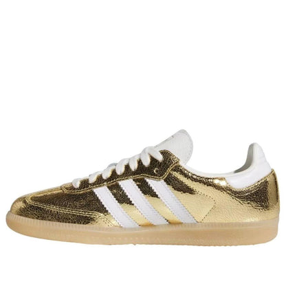 Adidas Samba OG Gold Metallic Cracked Leather (Women's)