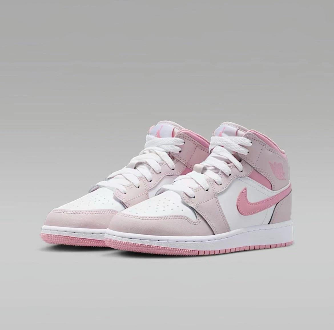 Jordan 1 Mid Pearl Pink White (GS)