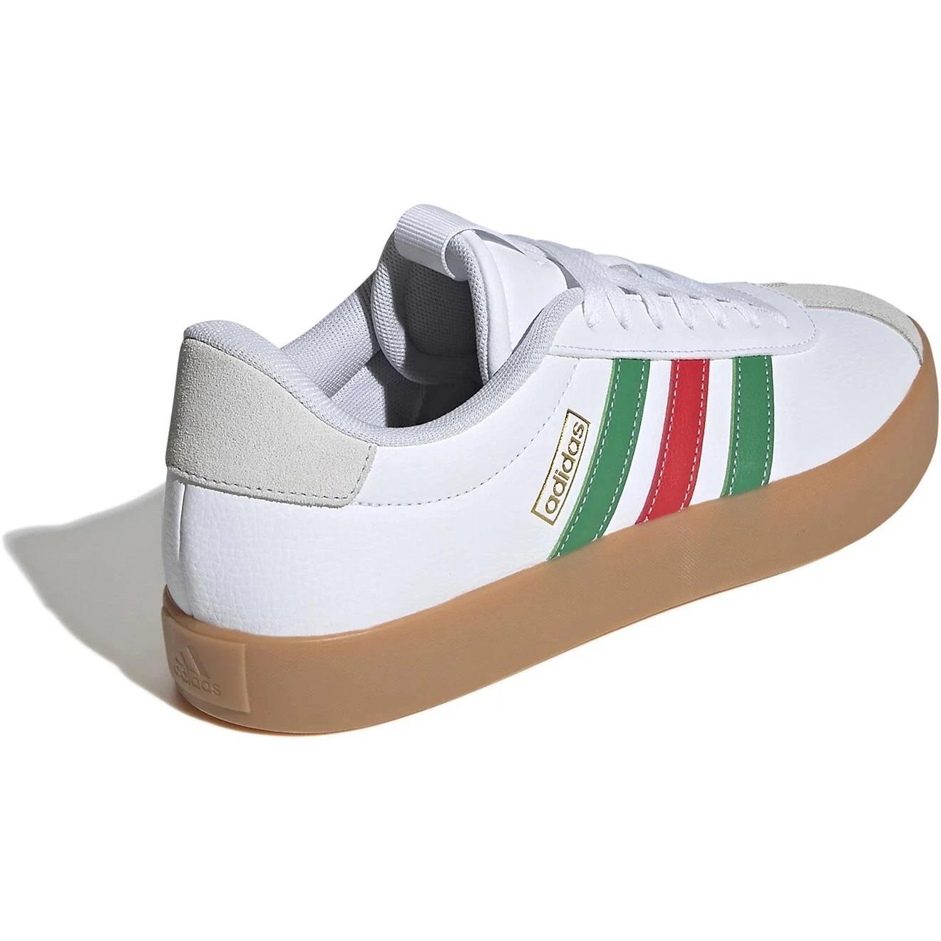 adidas VL Court 3.0 Cloud White Green Red size 6.5