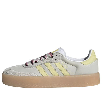 Adidas Sambae White Grey Powder Yellow (Women's) JI2739 size 8.5