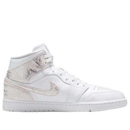 Jordan 1 Mid SE Distressed White Field Silver