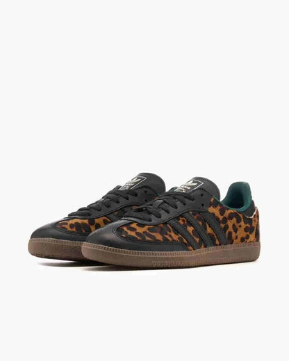 Adidas Samba OG Black Green Leopard (Women's)