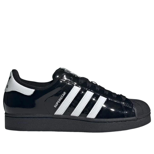 adidas Superstar II 
Black White Patent Leather