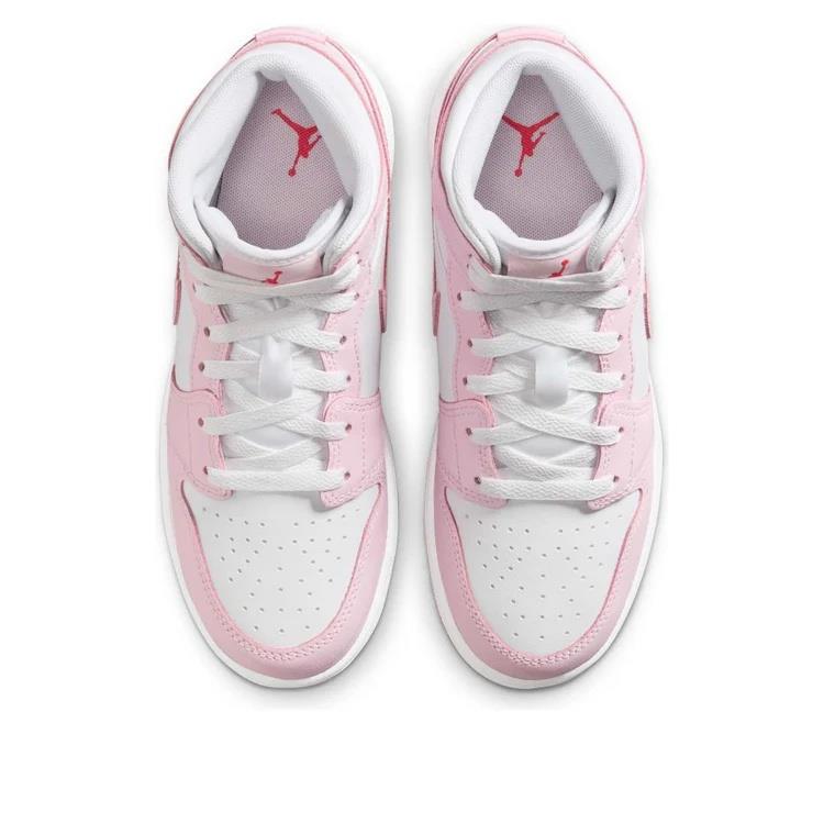 Jordan 1 Mid Pink Foam Fire Red (GS)