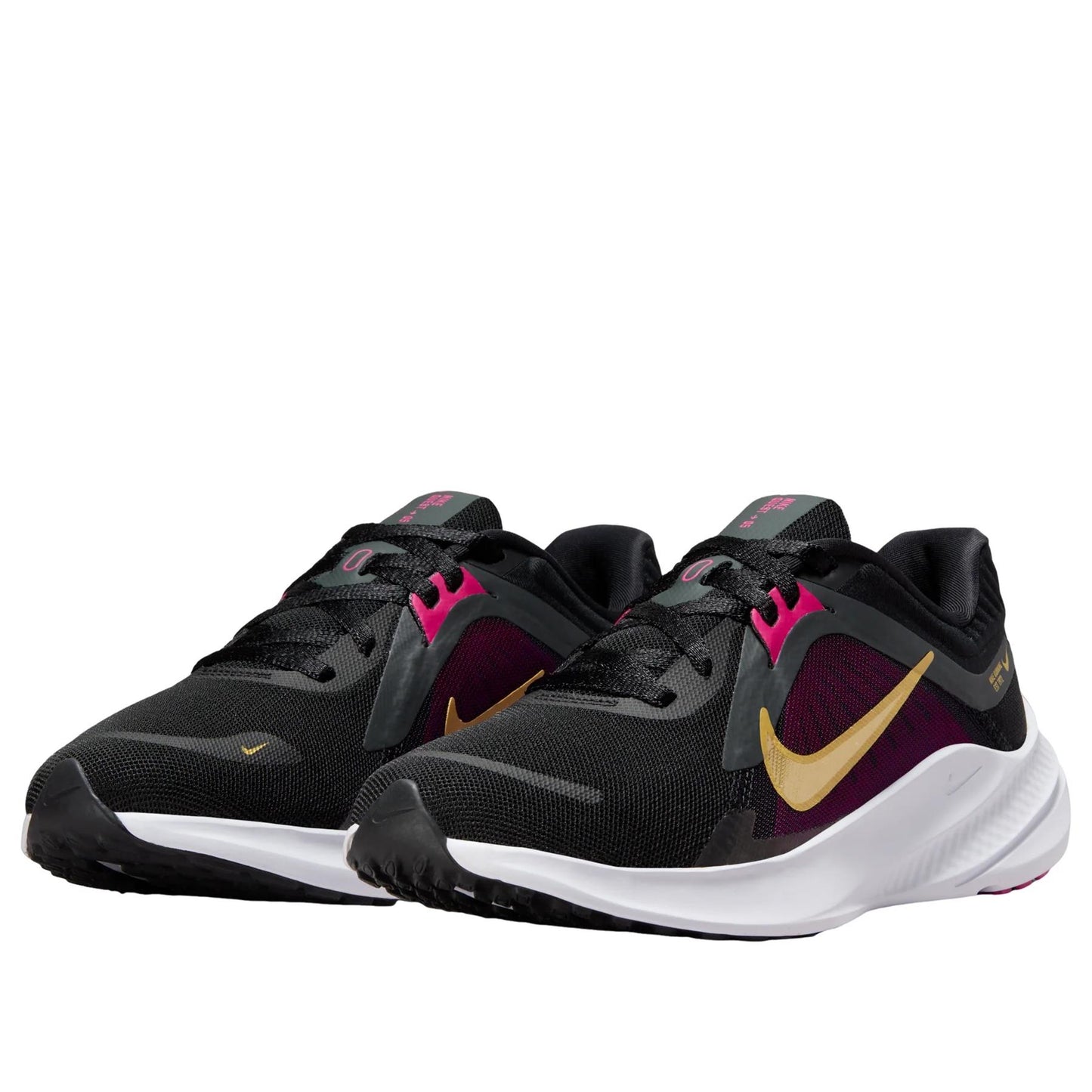 Nike Quest 5 Black Fireberry Metallic Gold (Women's) size 7.5